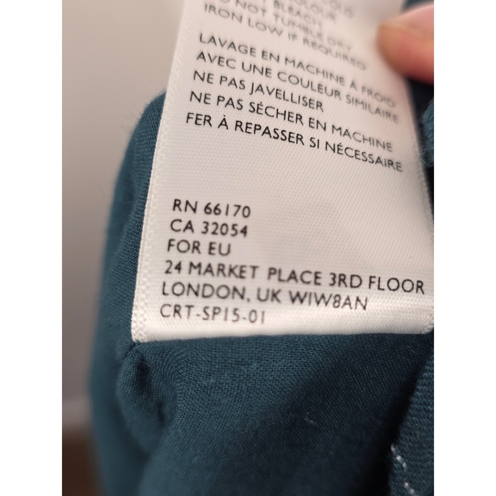Cleobella Teal Green Metallic Silver Pinstripe Tiered Maxi Dress XS Open Back - Picture 9 of 9